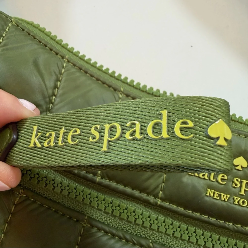 Kate Spade Camden Quilted Nylon Crossbody Bag Kelp Forest Adjustable Strap Chic